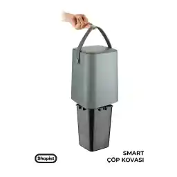 SHOPİST سطل زباله آشپزخانه و حمام، آشپزخونه و حمام، سطل آشپزخونه و حمام، سطل آشپزخونه و حمام، سطل آشپزخونه و حمام، سطل آشپزخونه و حمام، سازوکار باز فشاری رنگ خاکستری هوشمند SHOPİST