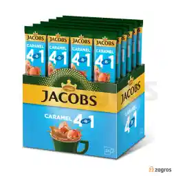 قهوه فوری 4 در1 جاکوبز با طعم کارامل 12 گرم بسته 24 تایی