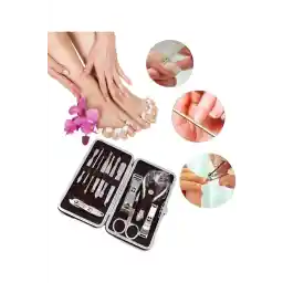 ست پدیکور مانیکور 12 تکه استیل جتکام با کیف