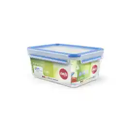 جعبه غذای تازه امسا، مستطیل شکل، با درب، گیره و بسته، 2.2 لیتر، شفاف/آبی