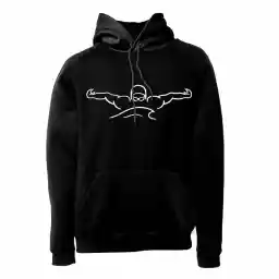 هودی ورزشی شنا فشن لاین SWM 02 | مشکی/سفید