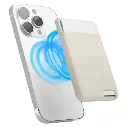 elago Magnetic Wallet Holder Card 2 Cards سازگار با MagSafe&iPhone سری 15,14,13,12 - کیف پول تلفن ایمن، سیلیکون بادوام، محافظت در برابر خط و خش و آسیب (Stone)