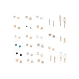 ZAVERI PEARLS Set Of 25 Gold Tone Smart Casual Wear Studs & Hoop Earrings For Women-ZPFK14053