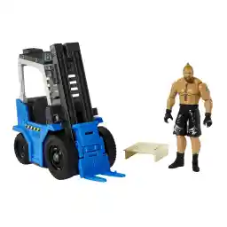 Mattel WWE Wrekkin Slam 'N Stack Forklift met heffunctie en onderdelen die uit elkaar vallen, inclusief 15 cm hoge Brock Lesnar Basic Action Figure, cadeau voor kinderen vanaf 6 jaar. HLM00