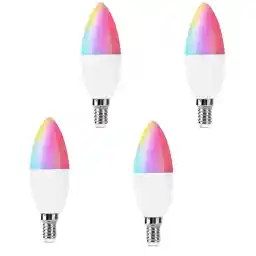 UanTii Tuya Smart Wifi Candle Light Smart Led Lighting Bulbs E14 Base Dimmable and RGB Color Changing Light Bulb App Remote Control Works with Alexa Google Home Siri (4)