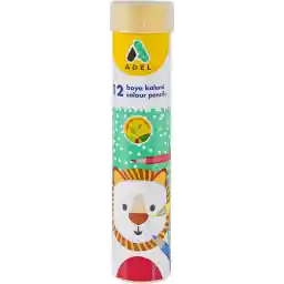 Adel Metal Tüp Kuru Boya Kalemi, 12 Renk, Tam Boy, Parlak ve Canlı Renkler, Kolay Açılır, Kaliteli Mineli, Dayanıklı Uçlar