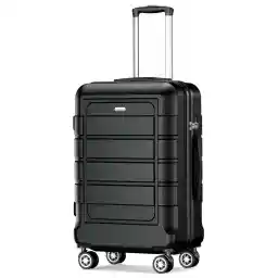 SHOWKOO Luggage Large 28-Inch Hard Shell ABS+PC Expandable Lightweight Durable Travel Suitcase High Capacity with Double Spinner Wheels, 28" Army Green