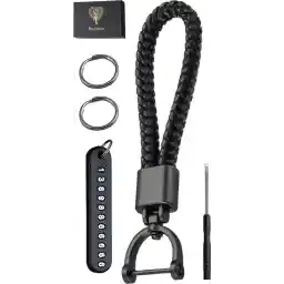 جاکلیدی چرمی و فلزی لوکس برای بزرگسالان - جا کلیدی ماشین - جاکلیدی جاکلیدی - جاکلیدی زنانه، مردانه، بانوان - کلید ماشین - لوازم جانبی خودرو بسته بندی هدیه/کادو