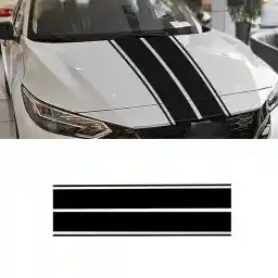 LANZMYAN Car Hood Decal Sticker DBS004 Universal Hood Racing Body Side Vinyl Modified Stripe Exterior Decoration Decal Black