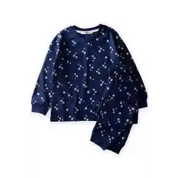 Cigit Çiçekli Pijama Takım 3-8 Yaş Lacivert
