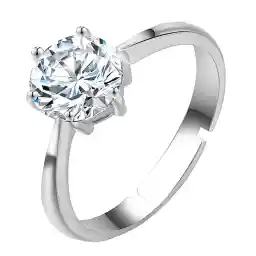 Swarovski Element Crystal Wedding Engagement ring Gold Plated 925 Sterling Silver Ring for Women Adjustable Size Open Ring