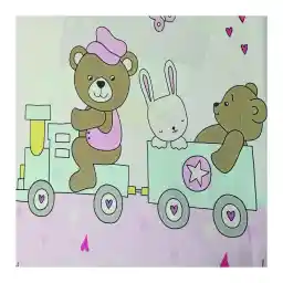 پارچه ملحفه طرح خرس و بالون کد 1113