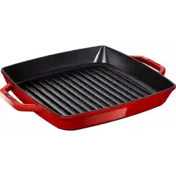 Staub Grill Pans Çift Kulplu Döküm Izgara Tava, Siyah
