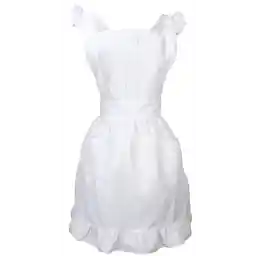 LilMents Retro Adjustable Ruffle Apron with Pockets, Small to Plus Size Ladies