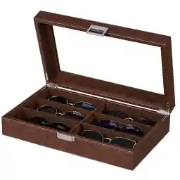 BEWISHOME Sunglass Organizer, Eyeglass Case for Men