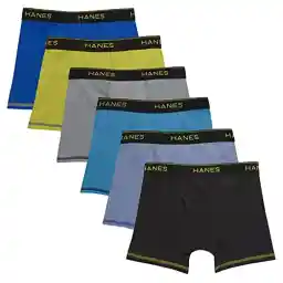 Hanes Boys' Underwear, Cool Comfort Stretch Mesh Boxer Briefs, 6-Pack