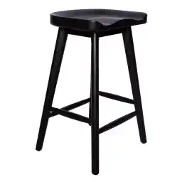 نام تجاری آمازون - چهارپایه میله ای با ارتفاع آشپزخانه مدرن پرچ، چوب توس، مشکی، 24 اینچ