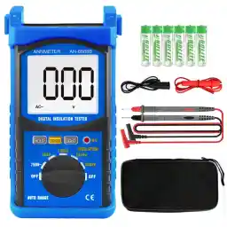 Digital Insulation Resistance Tester, AIMOEST Megohmmeter 200GΩ Meg Ohmmeter, 500V/1000V/2500V/5kV Test Voltage, Auto Ranging Mega Ohm Meter AC Voltmeter AI-6688B with Over-Range Indicator