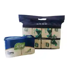 دستمال کاغذی سرو طرح الماس بسته 4 عددی به همراه 2 رول دستمال توالت