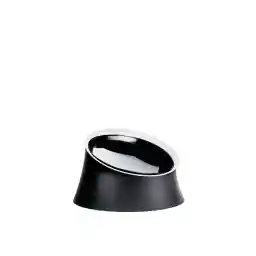 Alessi Wowl BM13/21 - Schaal voor honden, design, schuin om hondenvoer te vereenvoudigen, thermoplastisch hars en roestvrij staal 18/10, 21 cm, zwart