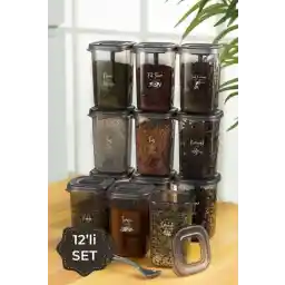 Vienev Beyaz Serigrafi Etiketli 12li 450 ml Luna Kaşıklı Baharatlık