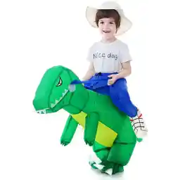 DELFINO for Inflatable Dinosaur T-Rex Blow Up Costume Suit Dino Rider for Halloween Cosplay Fancy Dress Party Events - Toddler Size
