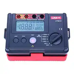 UNI-T 1000V Megohmmeter Insulation Megger Tester, Ground Resistance Tester Meter 0 Megohm to 5.5GΩ with AC 100V/250V/500V Testing Voltage & LCD Display Backlight(UT501A)