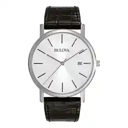 Bulova Men's Classic 3-Hand Calendar Date Quartz Leather Strap Watch, Buckle, 37mm