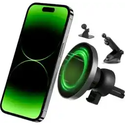 نگهدارنده تلفن iSetchi MagSafe 3 در 1 - برای تهویه مشبک، پنجره و داشبورد - نگهدارنده ماشین جهانی - نگهدارنده تلفن همراه مغناطیسی - برای iPhone 12 / 13 / 14 و 15