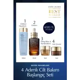 ست مراقبت از پوست 4 مرحله ای استی لودر - سرم 30 میلی لیتر، کرم 5 میلی لیتر، کرم دور چشم 5 میلی لیتر، لوسیون 50 میلی لیتر، هیالورونیک اسید