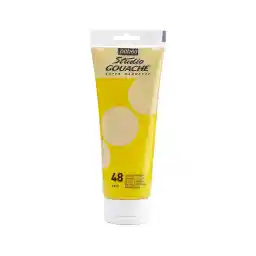 PEBEO Studio Gouache Fluid Paint - 220 ml, Primary Yellow, Velvet Matte Formula, for Acrylic Painting and Illustration, Arts and Crafts Supplies, 270-048