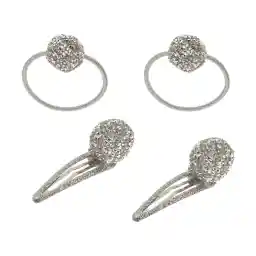 ست کش و گیره مو دخترانه مانسون چیلدرن مدل 5045461728808 مجموعه 4 عددی