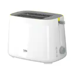 Beko TAM4220W Toaster, 800W, 2 Slice Capacity, High lift function, Retractable crumb tray, 6 browning levels, Defrost function, Reheating function - Creamy White