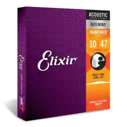 Elixir Strings 80/20 Bronze Acoustic Guitar Strings, 12-String, Light Nanoweb Coating (.010-.047)