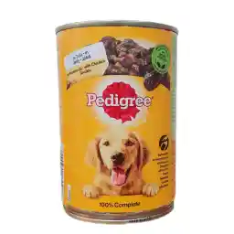 کنسرو غذای سگ پدیگری مدل گوشت مرغ در ژلاتین وزن 400 گرم