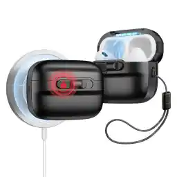 ESR for AirPods Pro 2 Case (USB-C/Lightning Cable), Compatible with AirPods Pro Case 2nd/1st Gen (2023/2022/2019), MagSafe Ready, Magnetic Lid Lock, Full Drop Protection Cover with Lanyard, Black