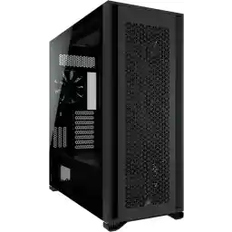 Corsair CC-9011218-WW 7000D AIRFLOW Full-Tower ATX-Computerbehuizing (High-Airflow Voorpaneel, Drie Meegeleverde 140mm-Ventilatoren met PWM-Repeater, Eenvoudig Kabelbeheer, Aanpasbare Zijventilatorsteunen)Extra groot,tZwart,Extra groot