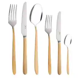 Jumbo 9400 Mat Altın 12 Kişilik 84 Parça Çatal Kaşık Bıçak Seti