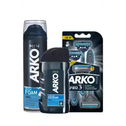 ست مراقبت مردانه آرکو فوم اصلاح خنک + ادکلن اصلاح + تیغ