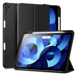 ESR for iPad Air 11 Inch Case M2 2024, iPad Air 5th/4th Gen(2022/2020) with Pencil Holder, Trifold Stand Case for iPad Air 5/4 with Flexible Back, Auto Sleep and Wake, Rebound Series, Black