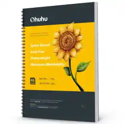 Ohuhu Sketchbook for Alcohol Markers: 120Lb/200Gsm 60 Sheets/120 Pages Bleedproof Spiral Bound Sketch Book Marker Pad Heavy Drawing Paper
