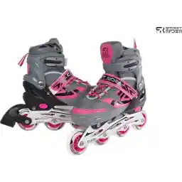 Street Rider Inline Skates Junior آلومینیومی صورتی/خاکستری Mt 33-36