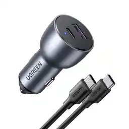 UGREEN 52.5W Car Charger Cable PD30W iPhone 16 Pro Car Charger Fast Dual USB Ports Fast Automobile Power Adapter Samsung S24 Series 25W With 1M USB C Cable for Samsung, iPhone, iPad, Huawei