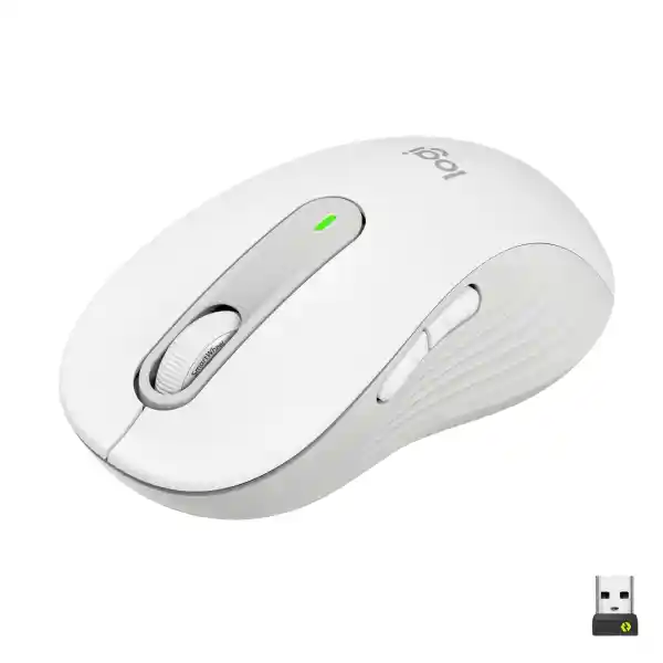 Logitech Signature M650 L Full-Size Draadloze Muis – Voor grote handen, 2 jaar batterijduur, stil klikken, aanpasbare zijknoppen, Bluetooth, voor pc/Mac/meerdere apparaten/Chromebook - Wit