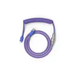 Glorious Coiled Keyboard Cables – USB-C Artisan Braided Cables for Mechanical Gaming Keyboards (Nebula)