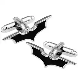 Yellow Chimes Superhero Batman Cuff Links by Yellow Chimes Copper Cufflink for Men (Black;silver) (YCFJCL-127BAT-BK)