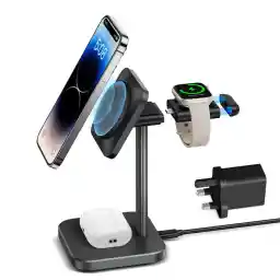ESR for 3-in-1 MagSafe Charger Stand, Removable Made for Apple Watch Certified Charger, MagSafe Charging Station, Magnetic Station for iPhone 17/16/15/14/13/12 Series, AirPods 4/3/Pro, Black
