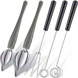 ELECDON 3 Pieces Candy Dipping Tools Chocolate Dipping Fork Spoons Set 2 Pieces Culinary Decorating Spoons Chef Art Pencil for Decorative Plates Stainless Steel Chef Spoon