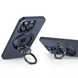 ESR Magnetic Phone Ring Holder, HaloLock Stand Designed for MagSafe, MagSafe Ring Holder with Adjustable Kickstand, Magnetic Phone Grip,Accessories for iPhone 17/16/15/14/S25 Series, Blue Titanium