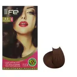 کیت رنگ مو لایف شماره 4.0 حجم 60 میلی لیتر رنگ قهوه ای تیره
